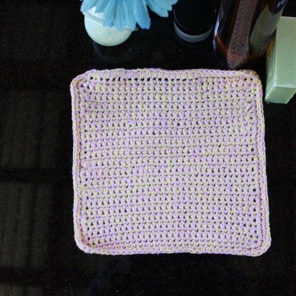 NEW 💖 Cotton Washcloth Pink Yellow Hypoallergenic Hand Crafted - Picture 6 of 10
